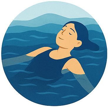 Adulto relajandose en el agua